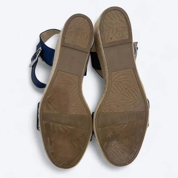 LifeStride Womens Tango 2 Navy Espadrille Ankle Strap Wedge Sandals Size 10M - Picture 8 of 11